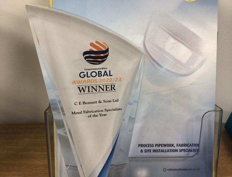 image of global awards 2022/23 trophy awarded to CE Bennett